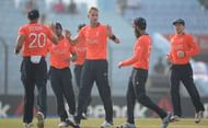 CHITTAGONG, BANGLADESH - MARCH 31:  England captain Stuart Broad celebrates with teammates after dismissing Michael Swart of the Netherlands during the ICC World Twenty20 Bangladesh 2014 Group 1 match between England and the Netherlands at Zahur Ahmed Chowdhury Stadium on March 31, 2014 in Chittagong, Bangladesh.  (Photo by Gareth Copley/Getty Images)